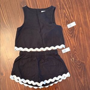 Black and White Trim Two-Piece Set